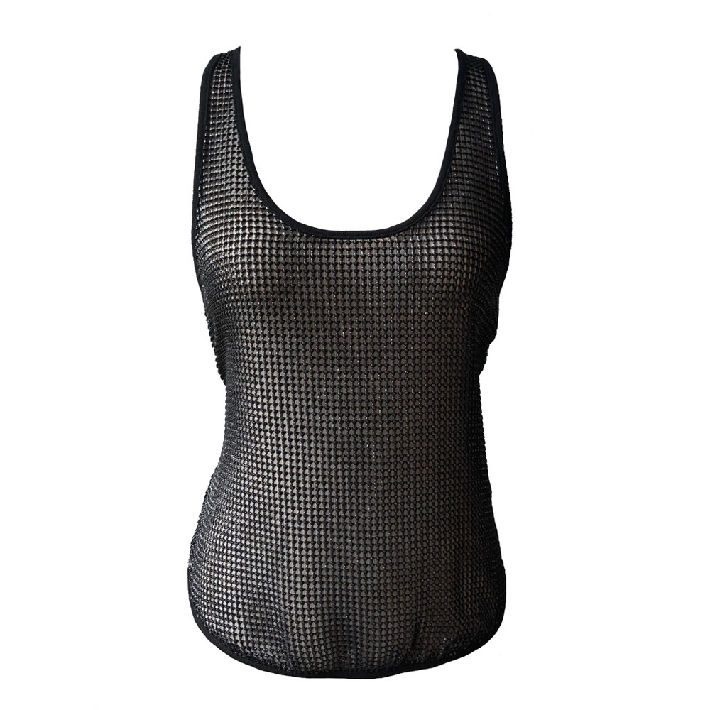 Free People Semi Sheer Racerback Black Tank Top